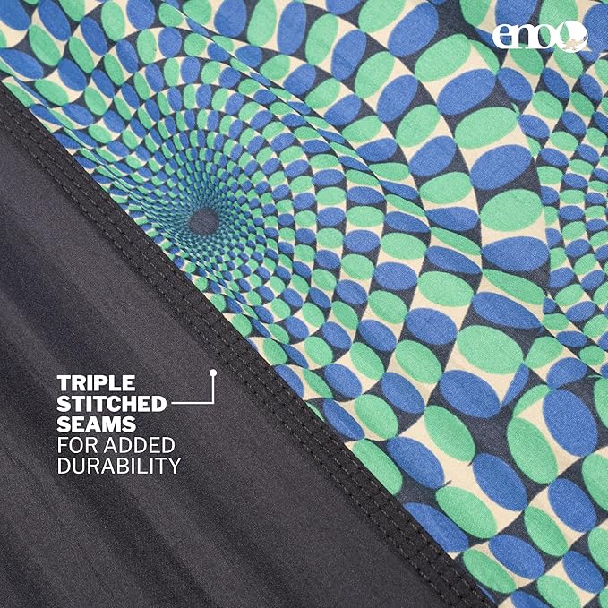 ENO DoubleNest Hammock - Lightweight, Portable, 1 to 2 Person Hammock - for Camping, Hiking, Backpacking, Travel, a Festival, or The Beach - Optical Illusion/Charcoal