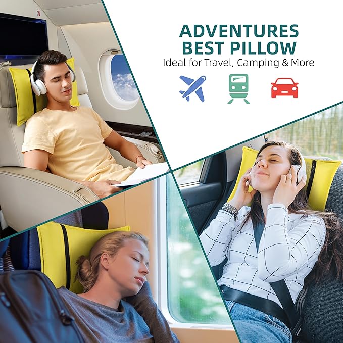 Stuffable Camping Pillow Stuff Sack (Small, Yellow, 2-Pack) - 10 x 14 - for Hiking, Backpacking and Travel Bring Your Own Stuffing