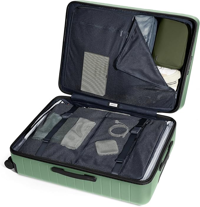 Away Large Checked Luggage, 29 Inch Hardside Suitcase with Spinner Wheels, Lightweight & Durable, TSA Lock, Sea Green