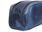 10" Premium Leather Toiletry Travel Pouch With Waterproof Lining | King-Size Handcrafted Vintage Dopp Kit By Aaron Leather Goods (Chestnut)