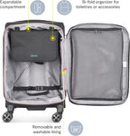 DELSEY PARIS Helium DLX Softside Expandable Luggage with Spinner Wheels, Navy Blue, Carry on 20 Inch