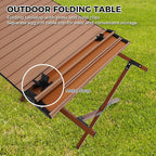 Camping Table High Load Bearing Metal Folding Portable Picnic Table for Outdoor BBQ Beach