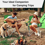 Camping Chair, Portable Folding Outdoor Chair with Arms, Cup Holder and Carry Bag