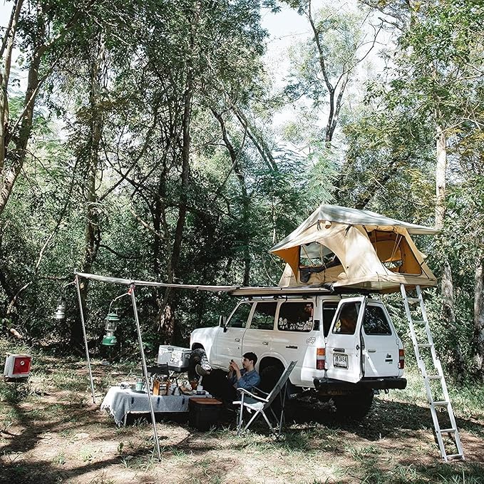 SAN LIKE Tent Poles for Tarp, 90 in Tarp Poles Set of 4, Tent Poles Replacement, Telescoping Pole, Canopy Poles, Camping Poles for Rooftop Tents, Trekking Pole Tent for Rain Fly, Camper, Awning