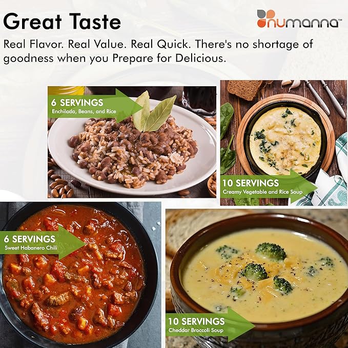 Numanna Grab-n-Go Buckets 240 Servings, 36 lbs Freeze-Dried Premade Meals | 25+ Year Shelf Life | Non-Perishable, Ready-to-Eat Breakfast & Dinner Everyday Meals | Emergency Food Kit | Made in USA Pack of 3