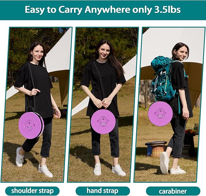 ALEVMOOM Upgraded Portable Collapsible Stool with Cushion,Telescoping Folding Stool for Adults,Yet More Sturdy Camping Stool with Load Capacity 1000lbs,for Outdoor Garden Hiking BBQ