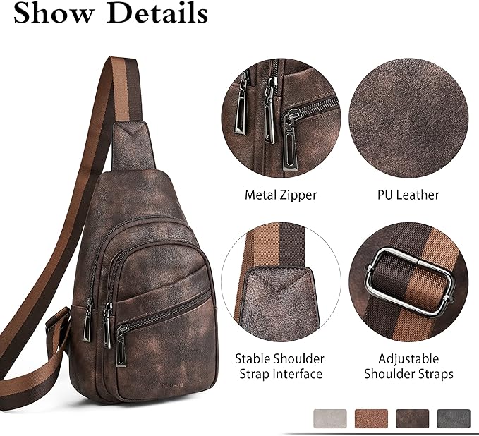 Sling Bag Crossbody Bags for Women Small Cross Body Bag Fanny Packs Chest Sling Purse for Daily Travel Leisure Sport