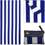 Elite Trend Microfiber Beach Towel for Adults with Bag - Large 63x31 inch - Lightweight Sand Free Quick Dry Towel for Travel, Swimming, Yoga, Camping (Cabana Navy)