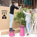 ALEVMOOM Portable Telescoping Collapsible Stool with Cushion & Bag, Retractable Folding Stool for Adults, Lightweight But Sturdy Capacity 440 lbs for Camping Fishing Hiking BBQ