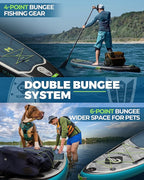 MOUSA 11'6“x35 Extra Wide Inflatable Stand Up Paddle Board, Stable Long SUP for 2 People/Family, Shoulder Strap, 3/5 Handles, 100L Backpack, All-Round Sup Board, Removeable Fin