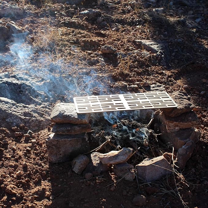 Kuvik Titanium Camping Grill - Ultralight and Compact Grill Grate for Backpacking, Camping, and Survival
