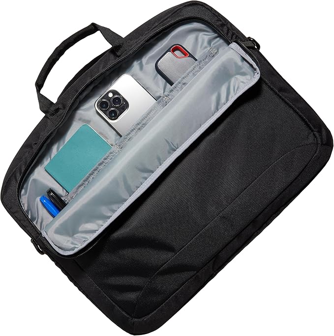 Amazon Basics 17.3-Inch Laptop Shoulder Bag, Fits Dell, HP, ASUS, Lenovo, MacBook Pro and more, Black