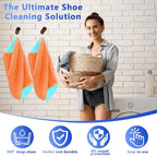 2Pcs Reusable Shoe Washing Machine Bag for Washer and Dryer:Free Up Hands, Prevent Deformation,shoe bag with Zipper Protection Design, Use for all Shoes,Sports Shoes(Yellow) (A-Orange)