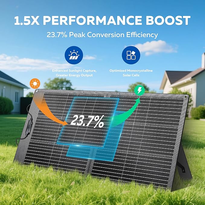 Portable Power Station with Solar Panel 100W - 345Wh LiFePO4 Battery Solar Generator 500W with for Camping RVs Travel Home Use Emergencies