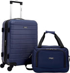 Wrangler Smart Spinner Hardside Luggage, 2 Piece Set, Navy Blue