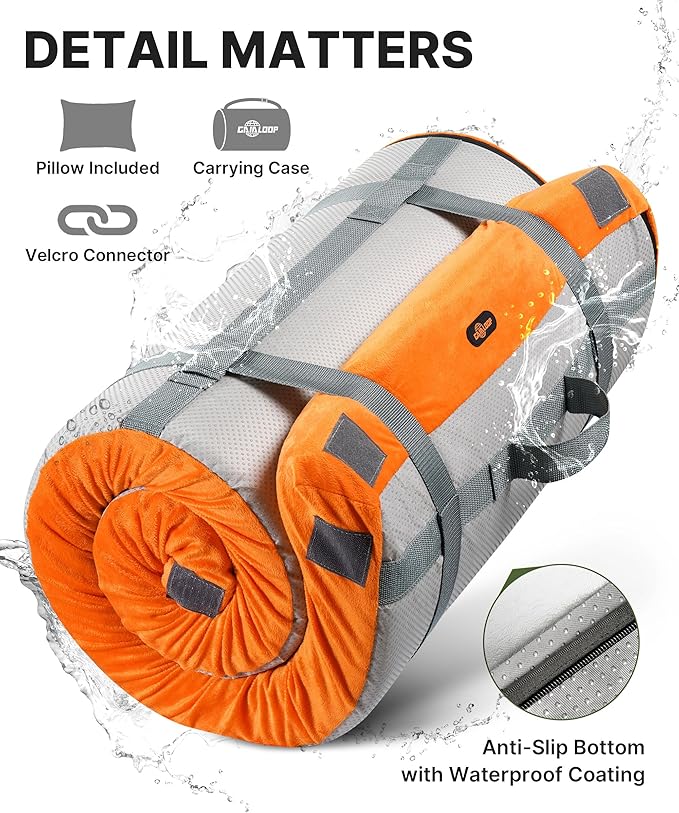 4 INCH Thick Foam Camping Mattress [Car/Tent/Cot] 30D Foam Portable Floor Sleeping Mat Cot Pad Roll Up Mattress for Guests Sleepovers RV Truck Camper