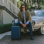 LEVEL8 Carry on Luggage Airline Approved, Carry-on Suitcases with Wheels, Lightweight Hardside Luminous Textured Luggage for Travel with Tsa Lock, 20 Inch, Navy