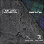 REDCAMP Extra Large Waterproof Stadium Blanket for Cold Weather, Soft Warm Fleece Camping Blanket Windproof for Outdoor Picnic Sports, 79”x 79” Green Grid