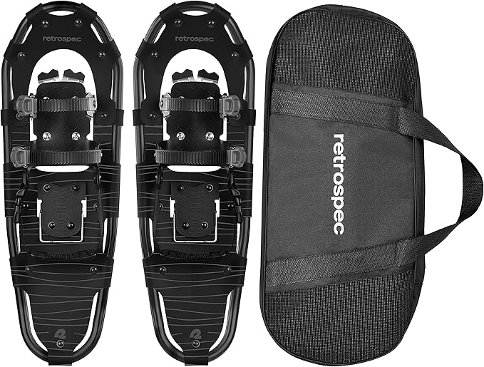 Retrospec Drifter Snowshoe for Men & Women - Aluminum Frames & a Double-Rachet Binding System - Lightweight All Terrain Snow Shoes