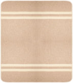 Thick Alpaca Wool Blanket Heavyweight Camping Outdoors Indoors Soft Peru King Size Stripes Design (Beige - Ivory, King Size)