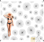 Beach Blanket, Waterproof Sandproof Beach Mat with 4 Stakes & 4 Pockets, 78''×86'' Large Compact Lightweight Sand Free Outdoor Essentials for Beach, Picnic, Travel, Camping