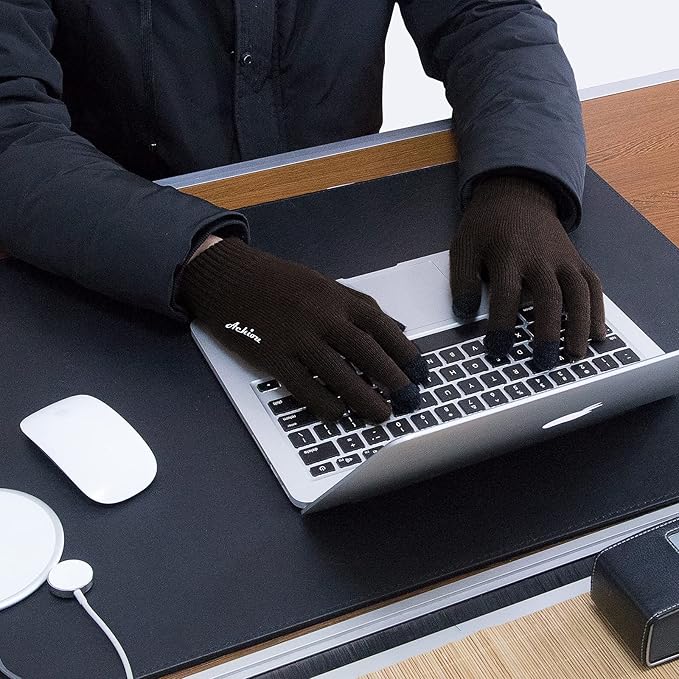 Achiou Winter Gloves, Glove for Men Women, Upgraded Touch Screen Texting Warm Running with Thermal Soft Knit Lining