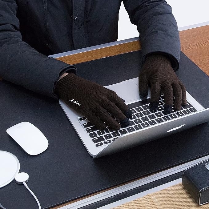 Achiou Winter Gloves, Glove for Men Women, Upgraded Touch Screen Texting Warm Running with Thermal Soft Knit Lining