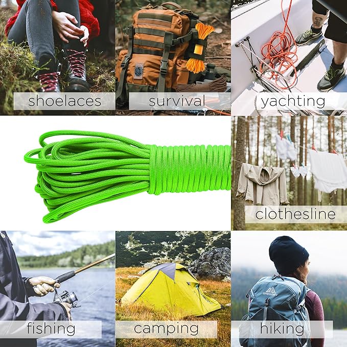 TECEUM 5/32" Paracord Rope 1000 – 1000ft / 200ft / 100ft / 50ft – Tactical Parachute Cord 4mm – 45+ Colors – Nylon String for Survival & Camping Gear – Stripe Cord for Survival – Utility Rope