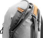 Peak Design Everyday Backpack Zip 20L, Ash, 270-Degree Zip, Dual Side Pockets, FlexFold Dividers, Fits 15" Laptop, For Camera Carry, Daily Commutes or Travel, Versatile Backpack for Men and Women