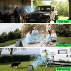 11.5 Inch Upgraded Solar Camping Fan with Light- Rechargeable Battery Fan, 10W Detachable Solar Panel, 3 Speed, 6H Timer,60° Pivot Strong Airflow for Camping Fishing RV Trips Hurricane Power Outage