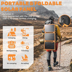 FieryRed 30W Folding Solar Battery Trickle Charger Maintainer, 2-in-1 Portable 12V Solar Trickle Charger with Built-in Charge Controller, Dual USB Fast Charging for Car Truck Boat Automotive Camping