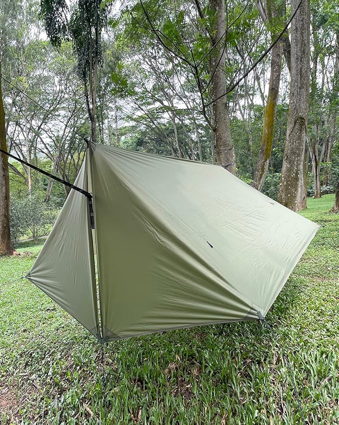 Sunyear Hammock Rain Fly Waterproof - Premium Hammock Tarp with Doors to Stay Warm and Dry in All Seasons | Portable and Lightweight Camp Rain Fly with All Installations Included | 11 Ft / 2lbs