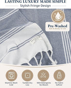 LANE LINEN Beach Towel 2 Pack - Beach Towels Oversized, Pre-Washed Large Beach Towels, Sandless Beach Towel, Quick Dry Travel Towel, Large Pool Towels, 39"x71" - Navy Blazer