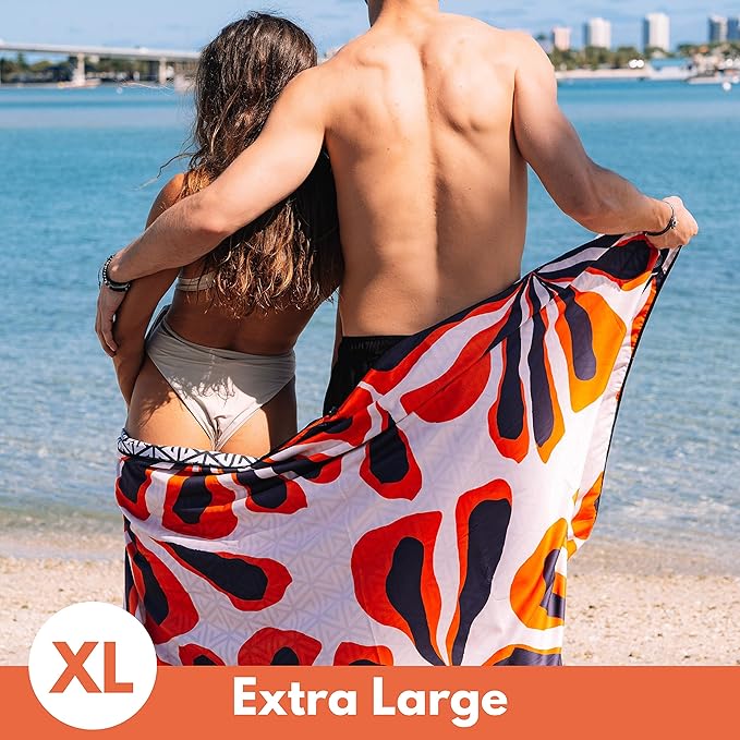 ECCOSOPHY Microfiber Beach Towel - Sand Free Towels are Quick Dry, Light Weight, Super Absorbent - Perfect Pool, Travel, Cruise, Camping Essentials - Oversized Extra Large for Adults 71x35 in