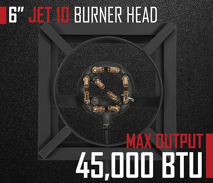 CONCORD THE WOK BLOCK 12" Single Propane Outdoor Burner with Built in Wok Ring. 45,000 BTU Great for Stir Frying, Camping, Use as a Side Burner, and More!