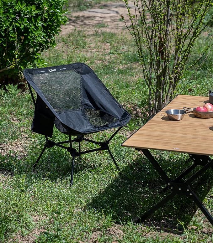 iClimb Ultralight Compact Camping Folding Beach Chair with Anti-Sinking Large Feet