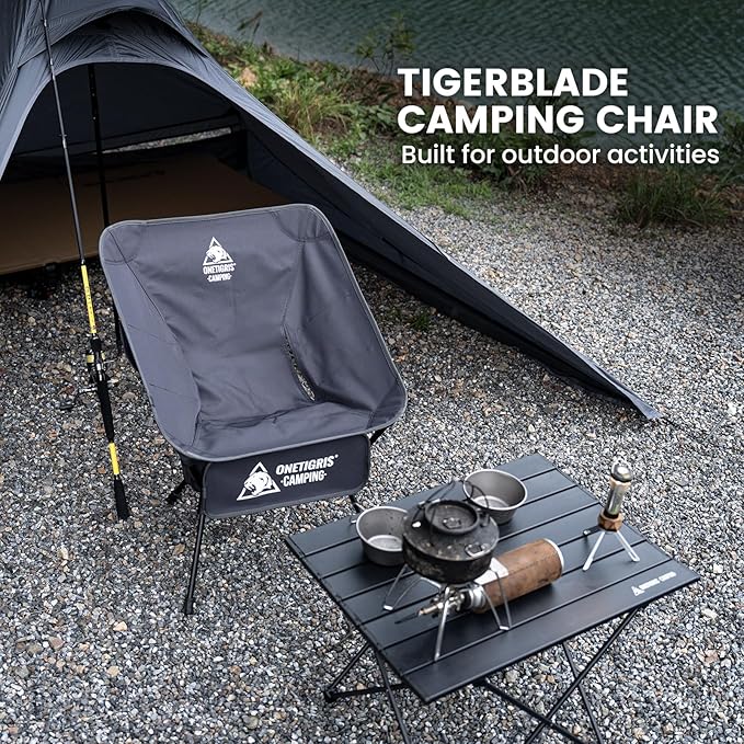 ONETIGRIS Tigerblade Camping Chair, Lightweight Folding Backpacking Hiking Chair, Compact Portable 330 lbs Capacity