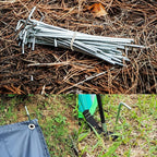 100 Pack Tent Stakes 6-3/4”Galvanized Steel Metal Tent Stakes Pegs, Garden Stakes Edging Fence Hooks Pegs for Camping, Shelters, Tarp, Canopies, Christmas Decoration Stakes