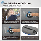 MARCHWAY Ultralight Inflatable Camping Pillow with Soft Washable Cover, Compact Compressible Portable Travel Air Pillow for Outdoor Camp, Sport, Hiking, Backpacking Sleep (Blue)