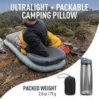 Sea to Summit Aeros Premium Inflatable Travel Pillow, Regular (13.4 x 9.4), Grey