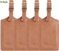 Travelambo Luggage Tags for Suitcases PU Leather Travel Tags Bag Tags Privacy Protection Travel Essentials