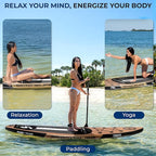 SereneLife Inflatable Stand Up Paddle Board with Premium SUP Accessories – Wide Stable Design with Non-Slip EVA Deck Pad for Adults and Youth of All Skill Levels, 350 lbs Capacity