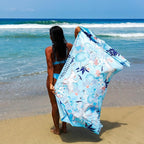 Quick Dry Towel Extra Large 78x35 Inch - Microfiber Beach Towel - Perfect for Beach, Travel, Swimming, Pool, Yoga, Hiking, Camping - Lightweight, Fast Drying, Compact for Adults (Kimono Blue)