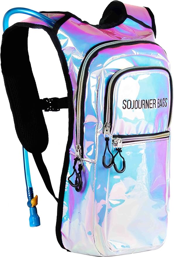 Sojourner Hydration Pack, Hydration Backpack - Water Backpack with 2l Hydration Bladder, Festival Essential - Rave Hydration Pack Hydropack Hydro for Hiking, Running, Biking, Festival Gear