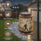 Bigfoot Solar Lantern for Garden Outdoor Decor – Hanging Metal Light Decoration for Patio, Yard, Lawn, Pathway, Backyard – Sasquatch Gift for Mom, Women, Grandma