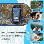 Waterproof First Aid Kit Roll Top Boat Emergency Kit with Waterproof Contents for Fishing Kayaking Boating Swimming Camping Rafting Beach Black