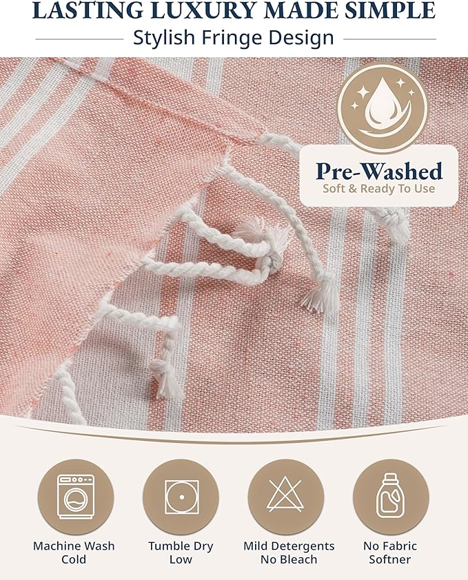 LANE LINEN Beach Towels 4 Pack - Beach Towels Oversized, Pre-Washed Extra Large Beach Towel, Quick Dry, No Sand Beach Towel, Pool Towels for Adults, 39"x71" - Quartz Pink