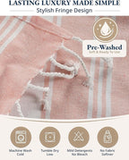 LANE LINEN Beach Towels 4 Pack - Beach Towels Oversized, Pre-Washed Extra Large Beach Towel, Quick Dry, No Sand Beach Towel, Pool Towels for Adults, 39"x71" - Quartz Pink