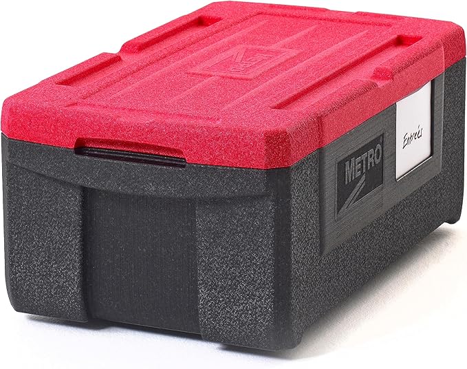 METRO Mightylite ML180 Top-Load Insulated Food Carrier - Professional-Grade Multipurpose Pan Carrier, Insulated Cooler and Catering Food Warmer - 30 qt or 3 Pan Capacity - Red