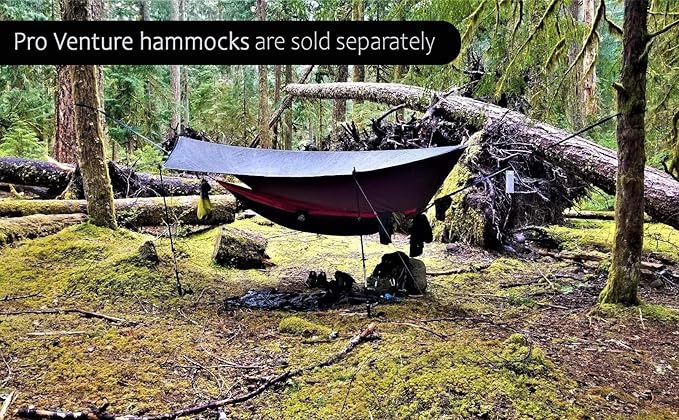 Waterproof Hammock Rain Fly [12ft x 9ft] - Portable Large Camping Tarp - Premium Lightweight Ripstop Nylon Cover - Fast Set Up + Accessories - A Camping Gear Essential! 12x9 ft HEX Shape